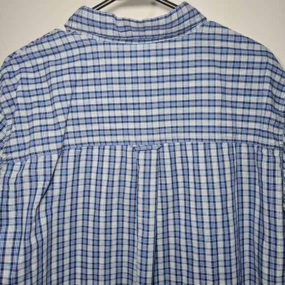 Chaps EUC Men's Blue Plaid Shirt • Size L - Picture 4 of 11
